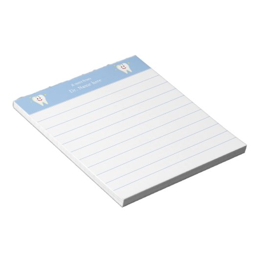 Moderner Happy Tooth Lined Dentist Notizblock (angewinkelt)
