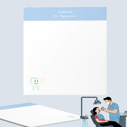 Moderner Happy Tooth Simple Dentist Notizblock