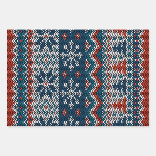 Moderner hässlicher, roter und blauer, hässlicher geschenkpapier set (Vorderseite)