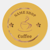 Moderner hausgemachter Kaffee Tee nach Kundenwunsc Runder Aufkleber (Vorderseite)