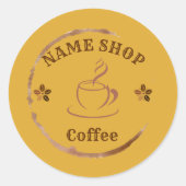 Moderner hausgemachter Kaffee Tee nach Kundenwunsc Runder Aufkleber (Vorderseite)