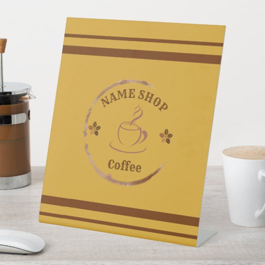 Moderner hausgemachter Kaffee Tee nach Kundenwunsc Sockelschild (In Situ)