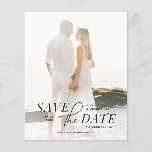 Moderner Haushalt Save the Date Text über Foto (Vorderseite)