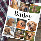 Moderner Haustier Foto Collage Personalisierter Hu Fleecedecke