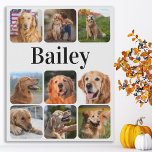 Moderner Haustier Foto Collage Personalisierter Hu Künstlicher Leinwanddruck<br><div class="desc">Feiern Sie Ihren besten Freund mit einem benutzerdefinierten Foto Collage Leinwand gedruckt. Egal ob Sie einen neuen Welpen haben, oder um sich jedes Jahr die besonderen Momente zu merken, jedes Tier verdient eine personalisierte Foto Leinwand ! Unsere Hund-Foto-Leinwand hat 9 Fotos, fett monogramm Namen zu personalisieren .Siehe 'Personalize this template',...</div>