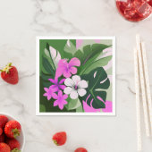 Moderner hawaiianischer Hibiskus und Plumeria aus  Serviette (Beispiel)