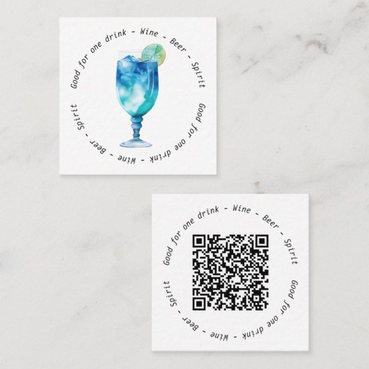 Moderner Hawaiischer QR Corporate Event Drink Guts Quadratische Visitenkarte (Vorne/Hinten)