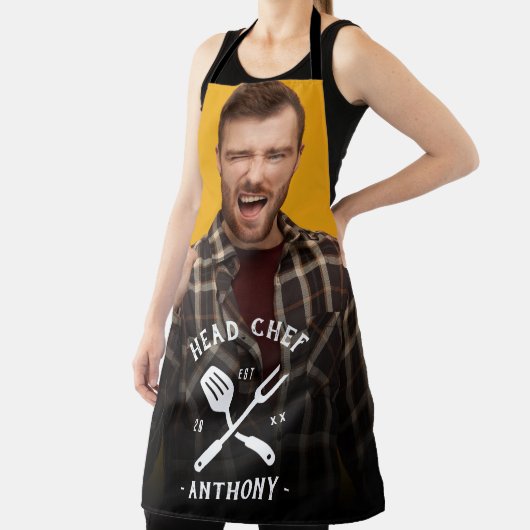 Moderner Head Koch Cool Name Männer Schürze (InSitu)