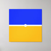 Moderner, hellblauer, fett gelber Bandfarbblock Leinwanddruck (Vorderseite)