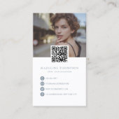 Moderner, hellblauer Fotocollage Fotograf Visitenkarte (Vorderseite)