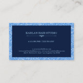Moderner hellblauer Glitzer Textur Blauer Akzent Visitenkarte (Rückseite)