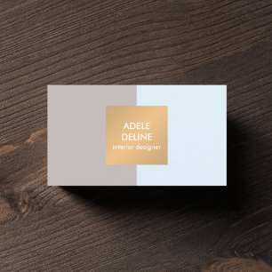 Moderner, hellblauer Kupferstich - Innenarchitekt Visitenkarte