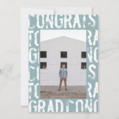 Moderner, hellblauer, schlichter Foto Abschluss Einladung (Vorderseite)