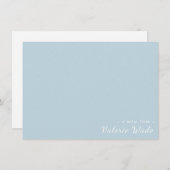 Moderner hellblauer und weißer Individuelle Name Mitteilungskarte (Vorne/Hinten)