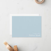 Moderner hellblauer und weißer Individuelle Name Mitteilungskarte (Vorderseite/Rückseite Beispiel)