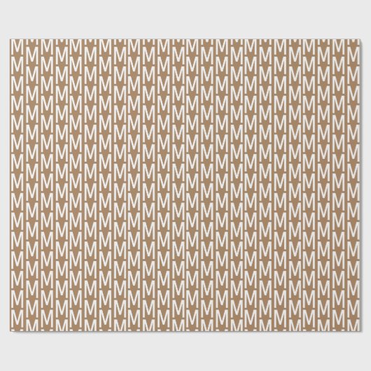 Moderner, hellbrauner, kundenspezifischer Anfangsb Geschenkpapier (Flach)