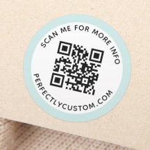 Moderner heller Aqua-Blue-Grenze QR-Code und Text