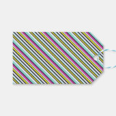 Moderner, heller Diagonal Strip Gemustert Geschenkanhänger (Vorderseite (Horizontal))