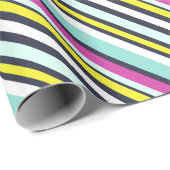 Moderner, heller Diagonal Strip Gemustert Geschenkpapier (Rolleneckpunkt)