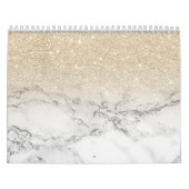 Moderner heller GoldGlitter ombre Glittermarmor Kalender (Titelbild)