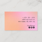 Moderner, heller Gradient, rosa und orangefarbener Visitenkarte (Rückseite)