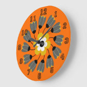 Moderner, heller Orangenrundwirbel Große Wanduhr (Winkel)