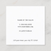 Moderner, heller Pastell Beige Abstrakter Friseur Quadratische Visitenkarte (Rückseite)