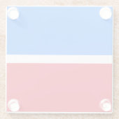 Moderner, heller, roter weißer Blauer Farbblock Glasuntersetzer (Rückseite)