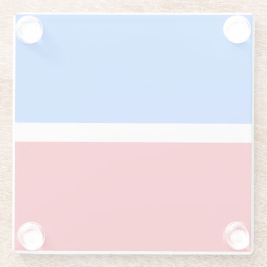 Moderner, heller, roter weißer Blauer Farbblock Glasuntersetzer (Rückseite)