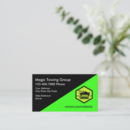 Moderner, heller Schleppdienst Visitenkarte (Stehend Vorderseite)