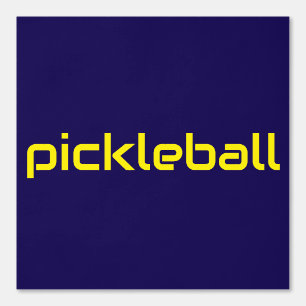 Moderner, hellgelber PICKLEBALL-Text auf Navy Blue Tapete