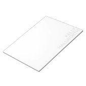 Moderner hellgrauer Name auf Weiß Notizblock (angewinkelt)