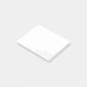 Moderner hellgrauer Name auf Weiß Post-it Klebezettel (angewinkelt)