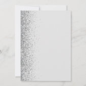 Moderner, hellgrauer Silber-Glitzer Save the Date Ankündigung (Rückseite)