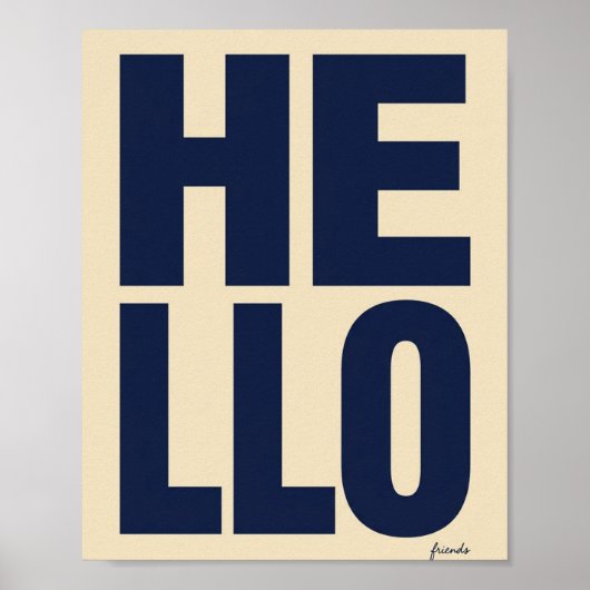 Moderner HELLO-Fett-Typografieposter Poster (Vorne)