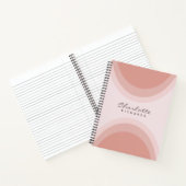 Moderner, hellrosa Abstrakter Kreis Notizblock (Innenseite)