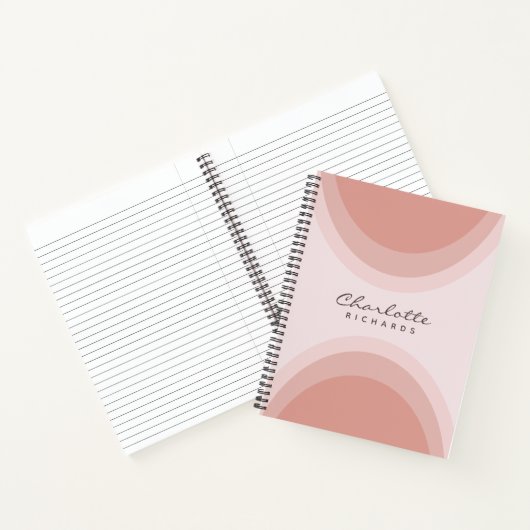 Moderner, hellrosa Abstrakter Kreis Notizblock (Innenseite)