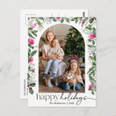 Moderner, hellrosa Botanischer Foto Postkarte (Vorne/Hinten)