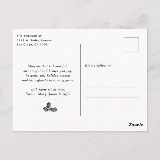 Moderner, hellrosa Botanischer Foto Postkarte (Rückseite)