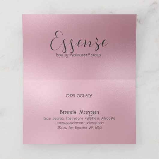 Moderner, hellrosa Hintergrund Treuekarte (Innenseite Aufgefaltet)