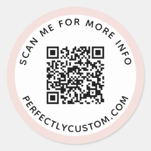 Moderner hellrot-rosa Grenzcode QR und Text Runder Aufkleber