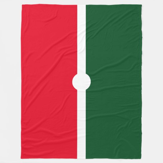 Moderner, hellroter, grüner, weißer Farbblock Fleecedecke (Vorderseite)