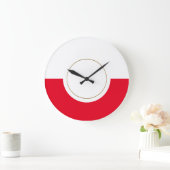 Moderner, hellroter, konzentrierter Farbblock Große Wanduhr (Zuhause)