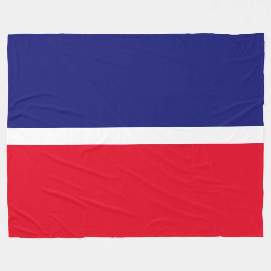 Moderner, hellroter weißer Navy-Blauer Farbblock Fleecedecke (Vorderseite (Horizontal))