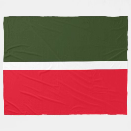 Moderner, hellroter Weißwald, grüner Farbblock Fleecedecke (Vorderseite (Horizontal))