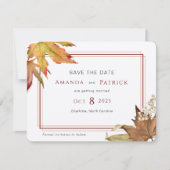 Moderner Herbst Herbst lässt elegant Save the Date (Vorderseite)