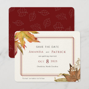 Moderner Herbst Herbst lässt elegant Save the Date
