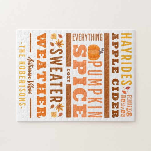 Moderner Herbst Inspiriert Herbst Vibes Personalis Puzzle (Horizontal)