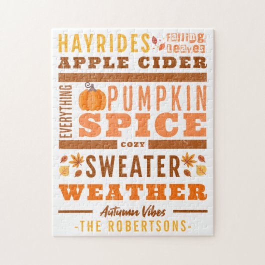 Moderner Herbst Inspiriert Herbst Vibes Personalis Puzzle (Vertikal)