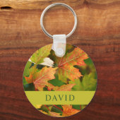 Moderner Herbst lässt Schlüsselring Schlüsselanhänger (Rückseite)